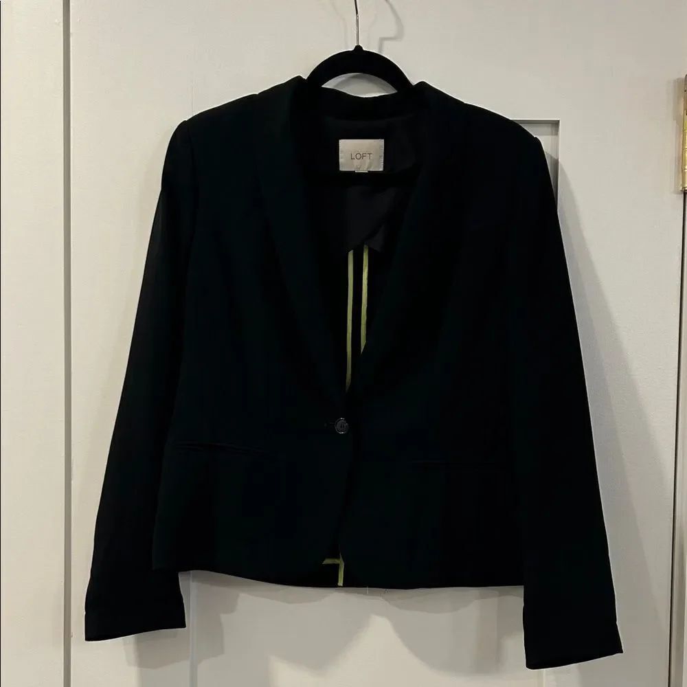 LOFT Women's Elegant Black Blazer, Size Medium